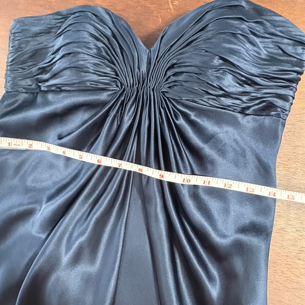 Laundry by Shelli Segal Navy Silk Strapless Maxi Dress Size 2 Gown Gala Formal - Picture 10 of 11